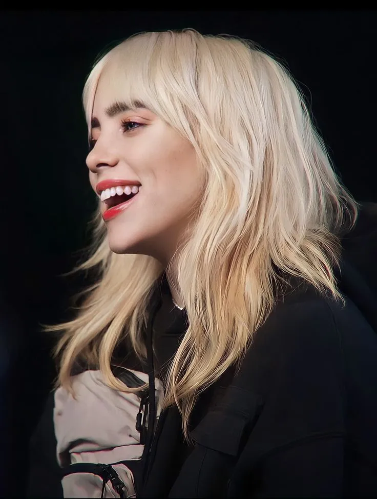 Billie Eilish in wolf cut mullet