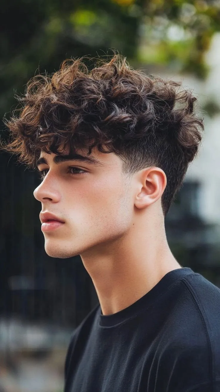 Curly Mullet Fade Curly hair 