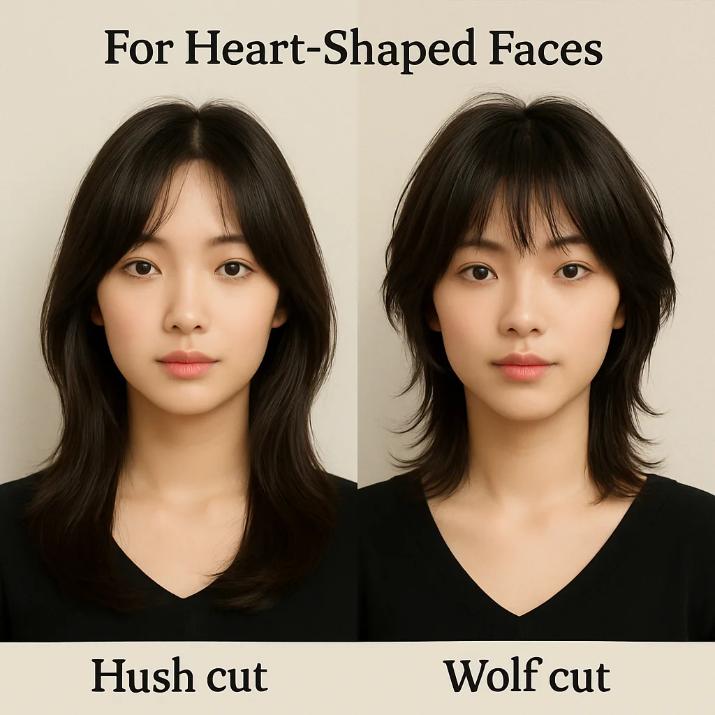 wolf cut and hush cut