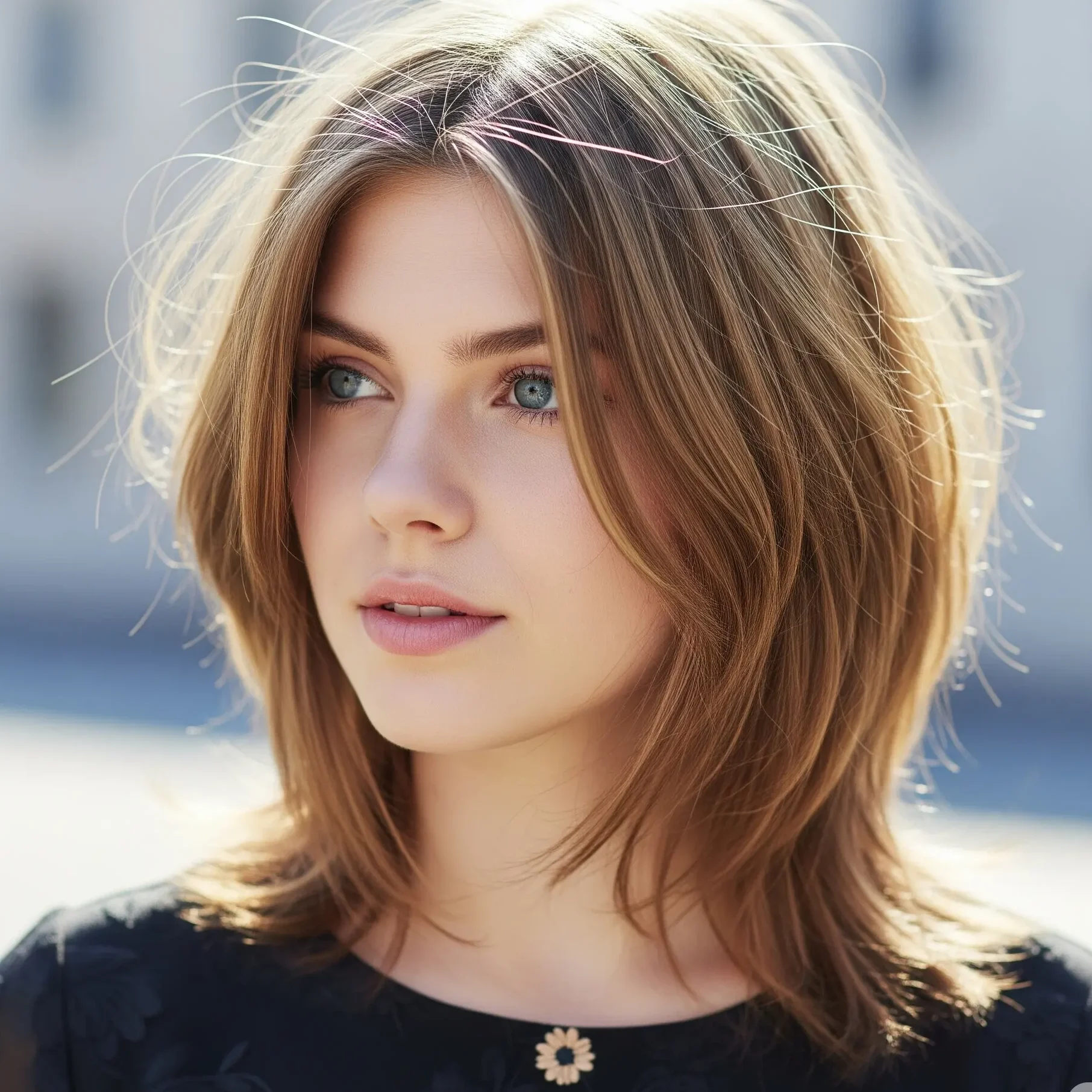 Wolf Cut Without Bangs