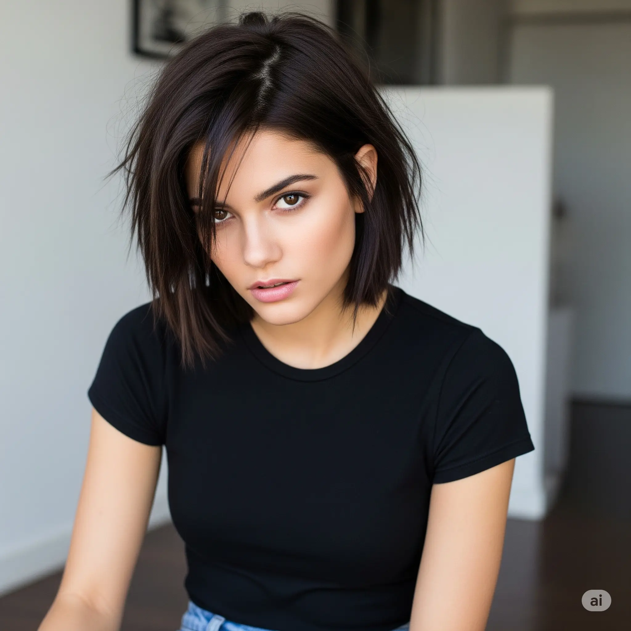 Short Wolf Cut Without Bangs
