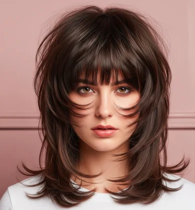 Classic Wolf Cut With Bangs