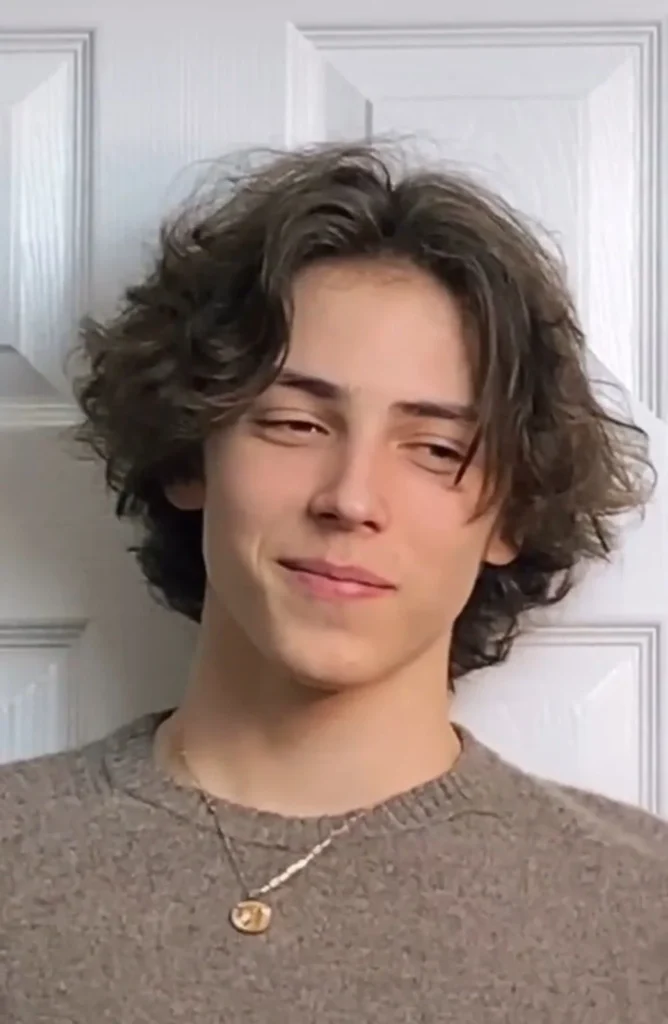 curly hair wolf cut men