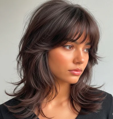 Wolf Cut With Curtain Bangs