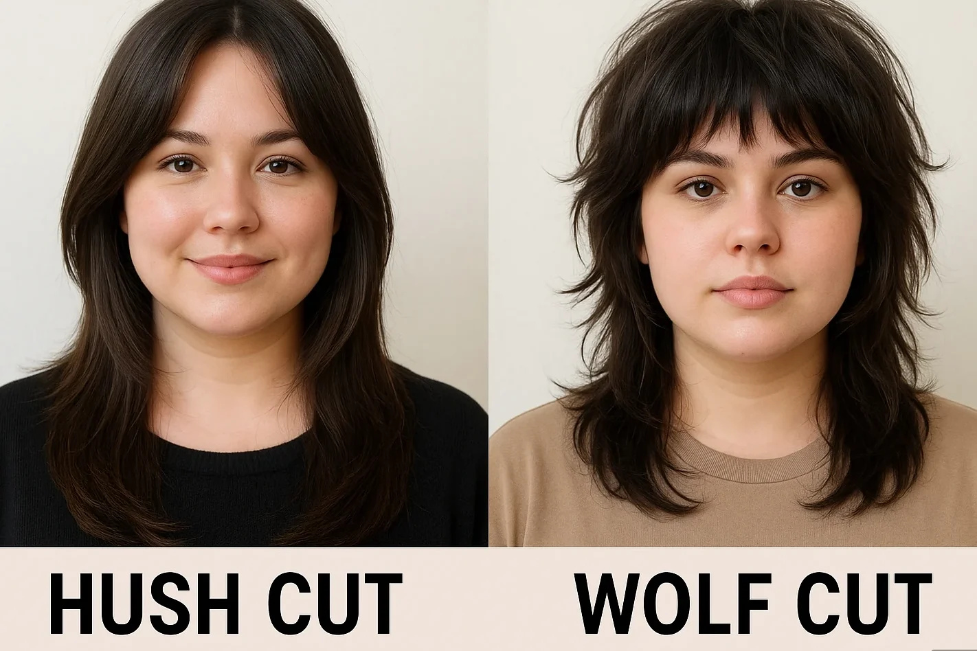 wolf cut vs hush cut