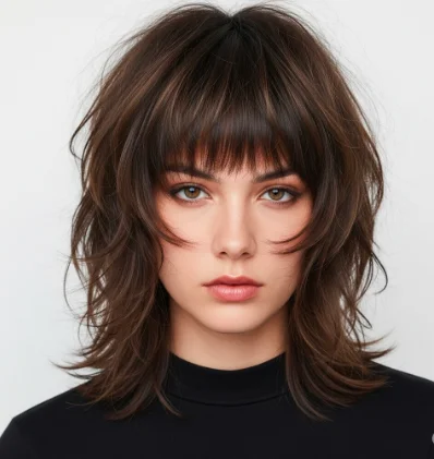 Shaggy Wolf Cut With Bangs