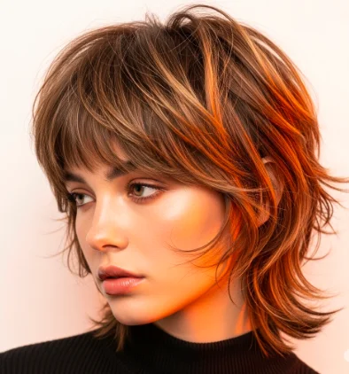 Short Wolf Cut With Bangs